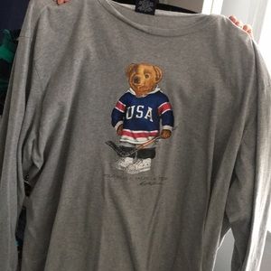 Vintage Polo Sport Bear USA hockey